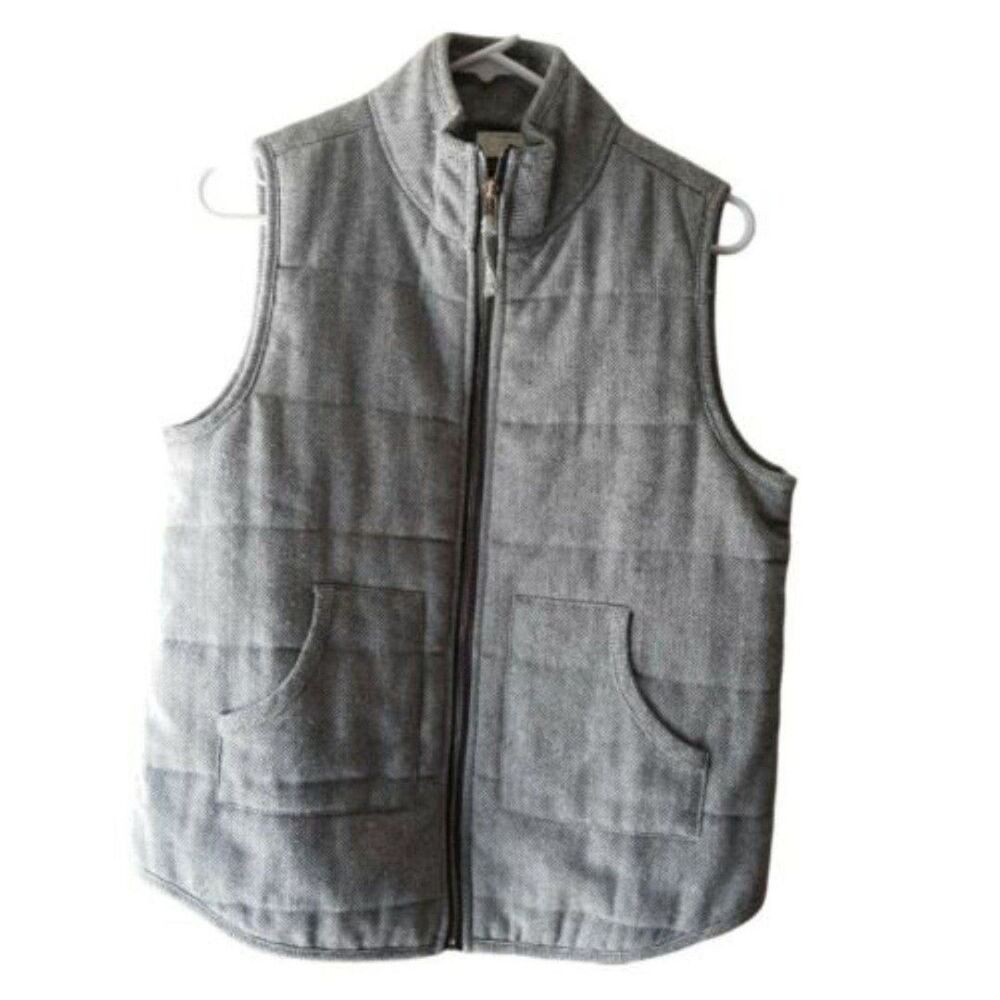 Mudpie Womens Size Medium Brodie Herringbone Vest Gray